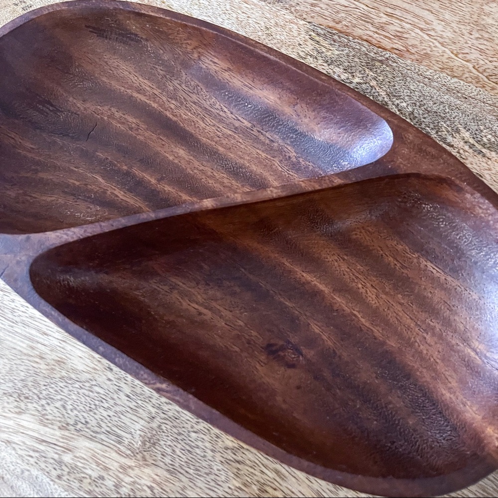 Wooden Divided Serving Tray - Handmade & VTG